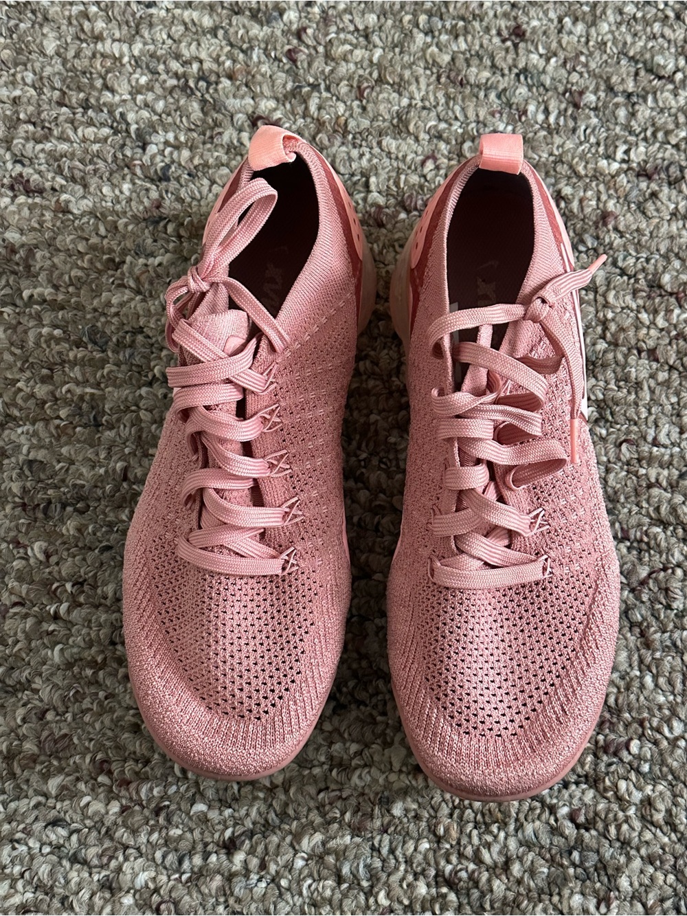 Nike Women’s Pink Flyknit VaporMax-Style Athletic Sneakers - Picture 5 of 8
